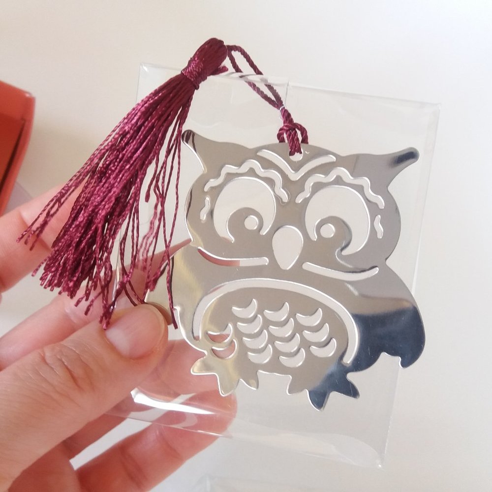 Owl Bookmark, Stainless Steel Bookmark, Tassel 🌸